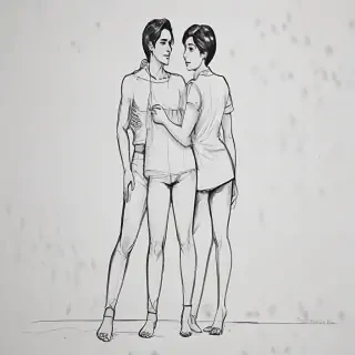 couples drawing poses