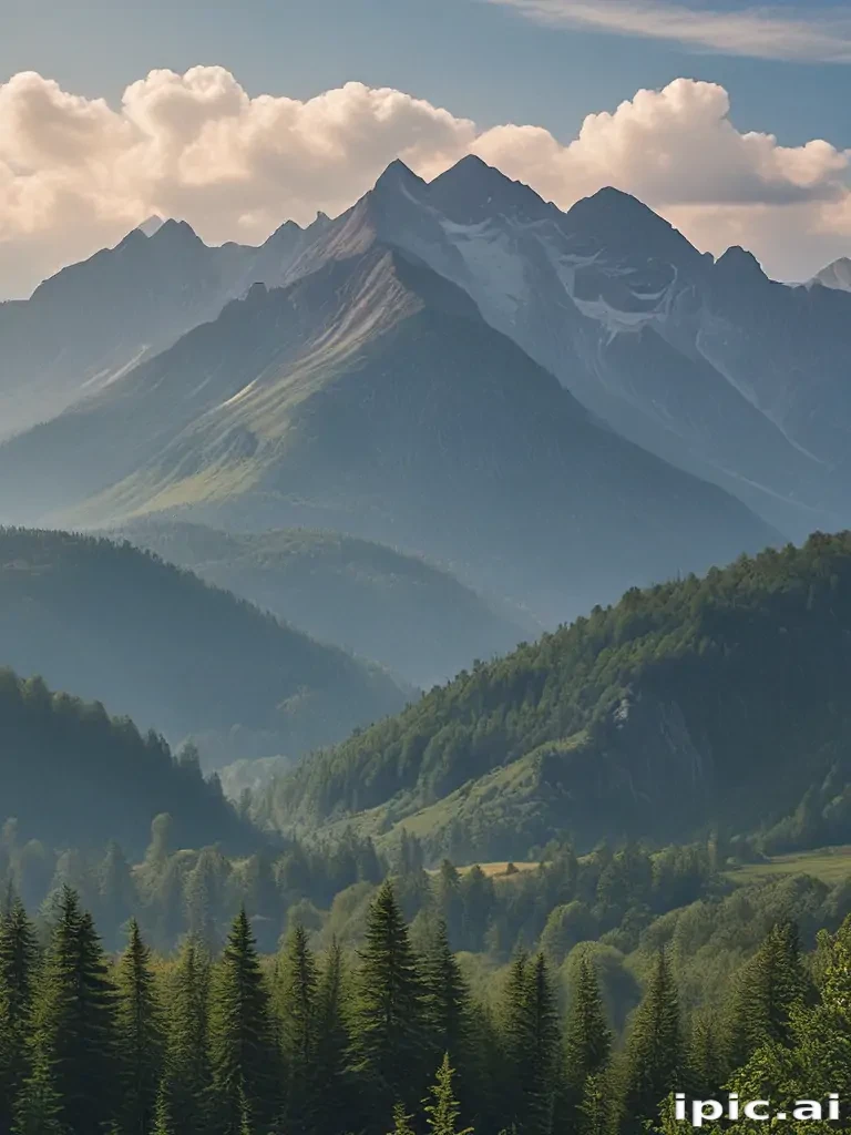mountainous background