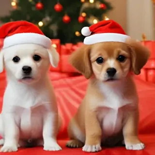 christmas dogs wallpaper