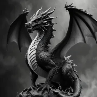 dragon black and white