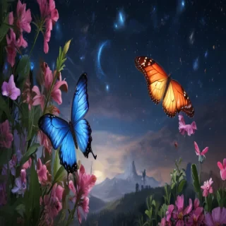 background with butterflies