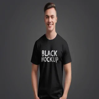 black t-shirt mockup