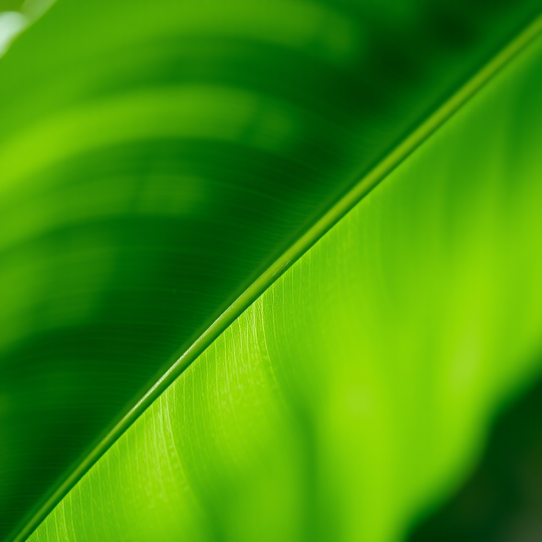 create a high-resolution image of a glossy green leaf with a smooth gradient, top-down view, using a DSLR camera at f/8 aperture, ISO 100, 50mm lens, natural lighting for enhanced clarity and detail