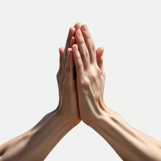 praying hands transparent
