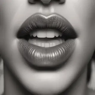 lips black and white clipart