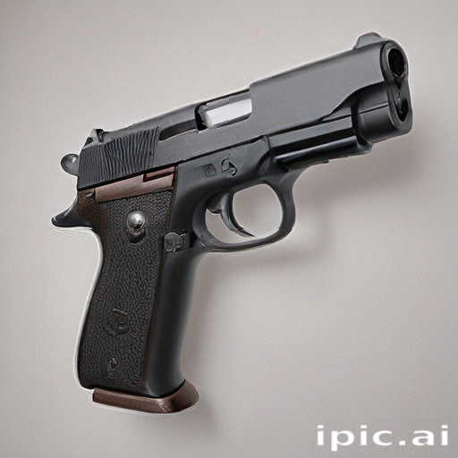 Realistic Depiction of a Modern Handgun Displayed Against a Neutral ...