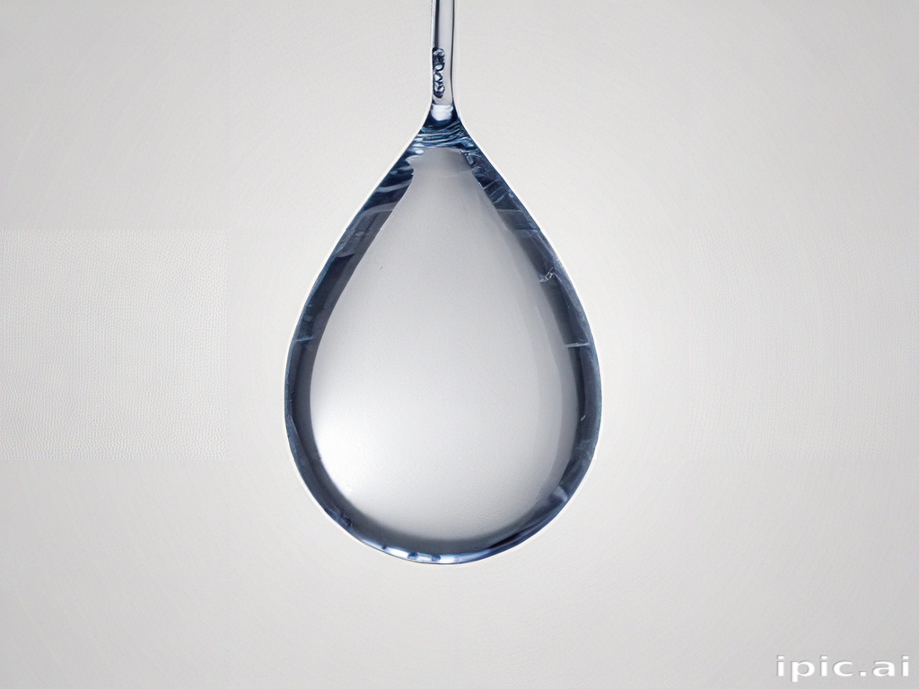 Captivating Close-Up of a Single Water Droplet Hanging in Midair