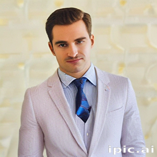 Confident Young Man in Stylish Suit with Elegant Tie and Groomed Hair