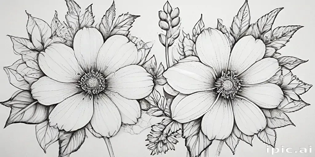 line work flowers