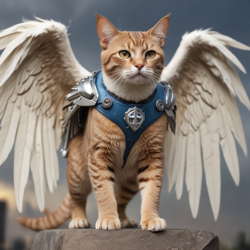 cats with wings alien type superhero