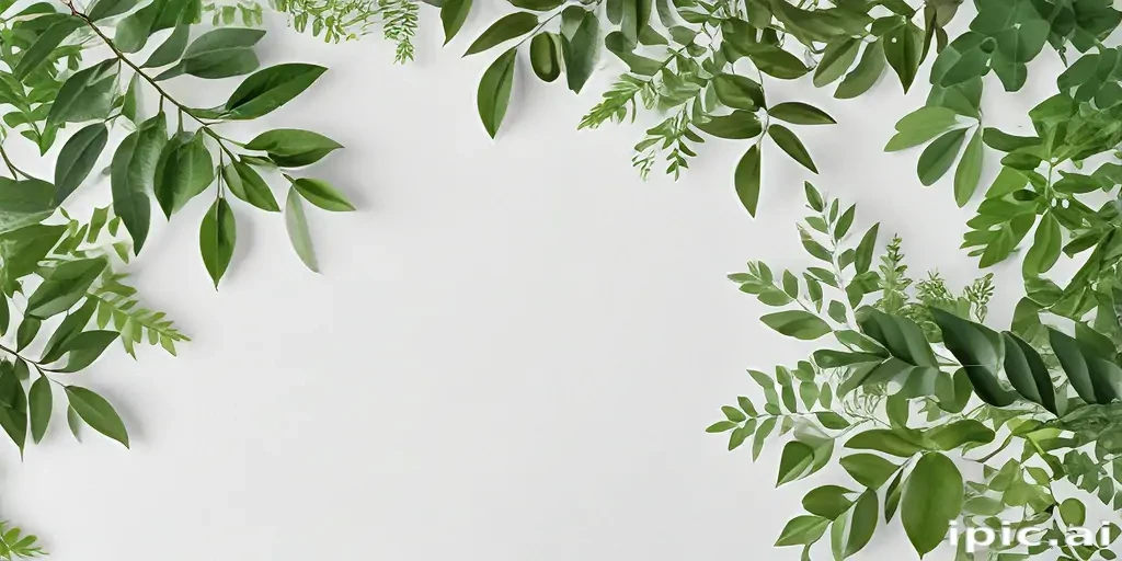 white and greenery background