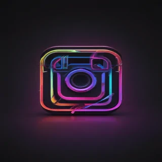 neon instagram logo