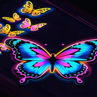 neon butterfly wallpaper