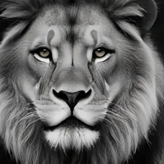 lion black and white