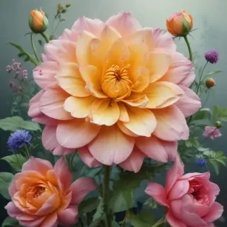 color drawing flowers