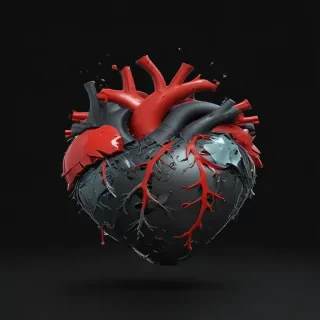 broken heart black background
