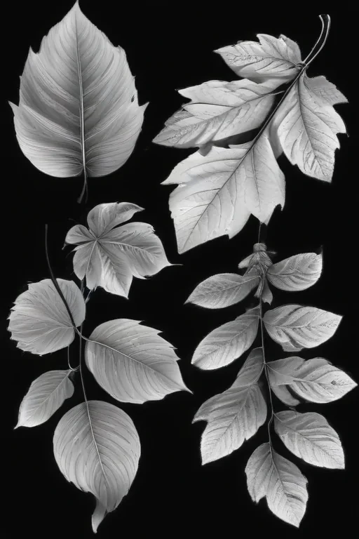 leaves clip art black and white