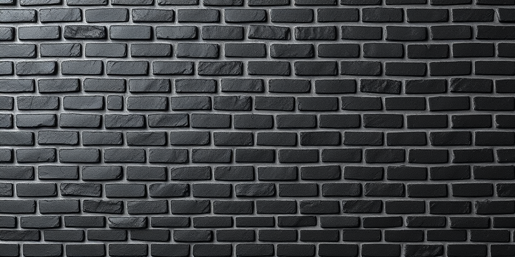 generate a high-resolution image of a seamless black brick wall texture, captured with a DSLR camera at f/8 aperture, ISO 100, 24mm lens, using a top-down view for optimal detail.
