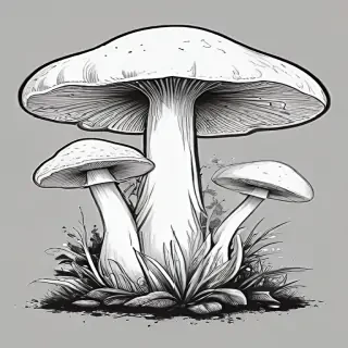 mushroom clip art black and white