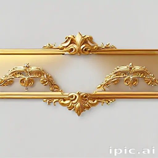 Elegant Decorative Golden Frame with Intricate Floral Designs and Patterns
