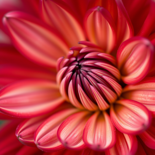 Close-up shot of a red chrysanthemum flower with intricate petal details, macro lens, f/2.8 aperture, 100mm focal length, ISO 100, natural lighting, DSLR camera.