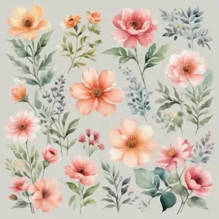 watercolor flowers clipart