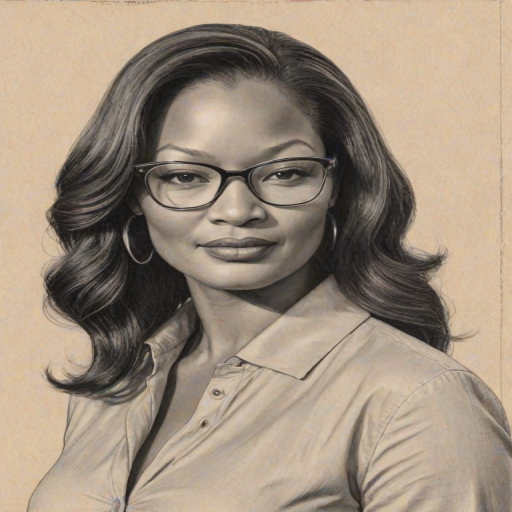 Fetching Garcelle Beauvais, pencil sketch, portrait of Fetching woman 1955s in glasses, hair style beatnik, outline, clear lines, fine lines, 8k
