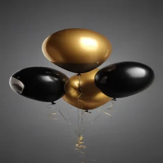 black and gold balloons png