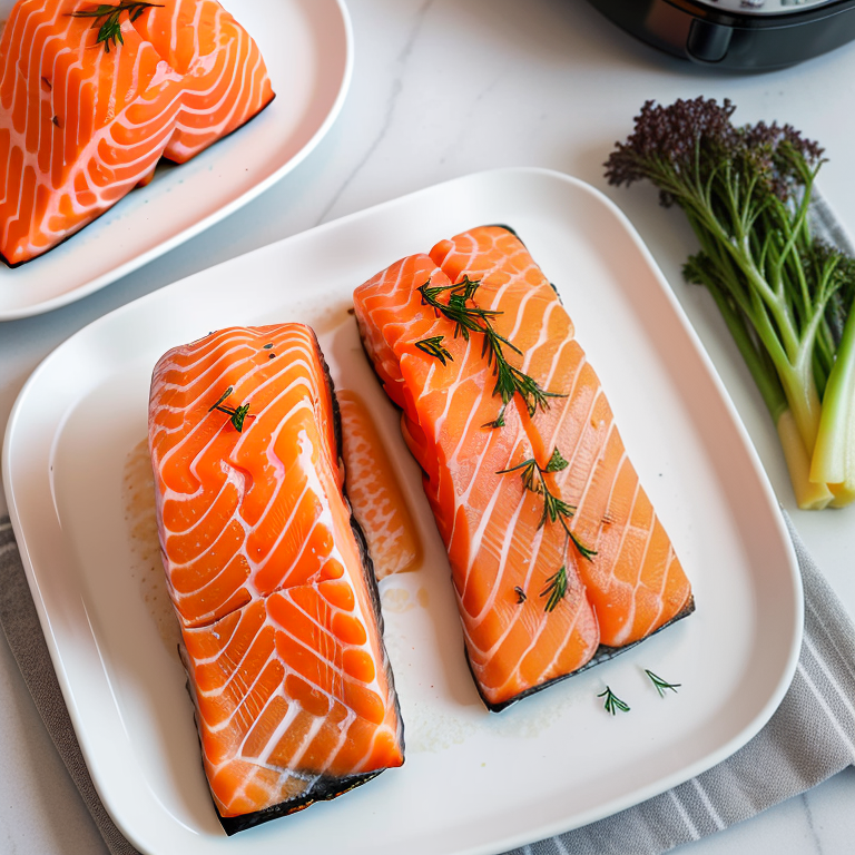 frozen salmon fillet in air fryer