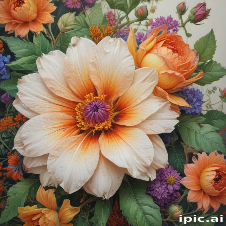 Vibrant Floral Arrangement Featuring Lush Blooms in Soft Pastel Tones