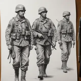 soldiers drawing