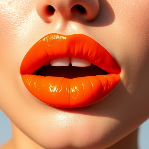 Bright tangerine lip ink "Citrus Splash" with semi-matte finish and vitamin C-infused formula, suitable for tropical-inspired makeup and energetic looks, long-wearing stain effect
