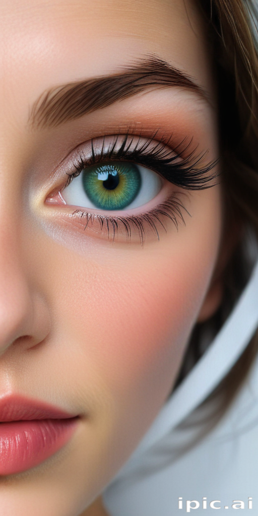 Close-Up Portrait of a Young Woman with Striking Green Eyes