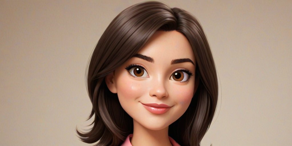 brunette cartoon character