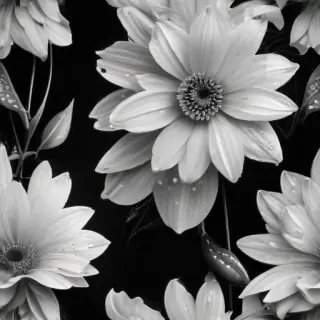 black and white flower