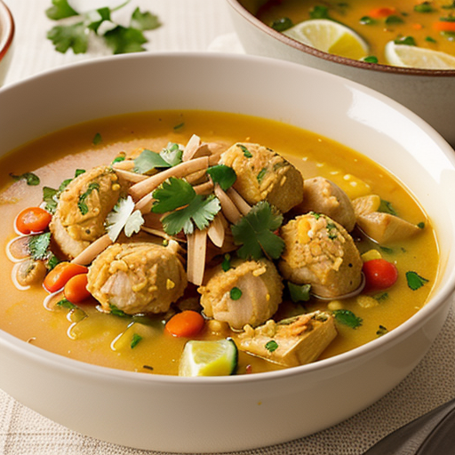 sopa de arroz con pollo