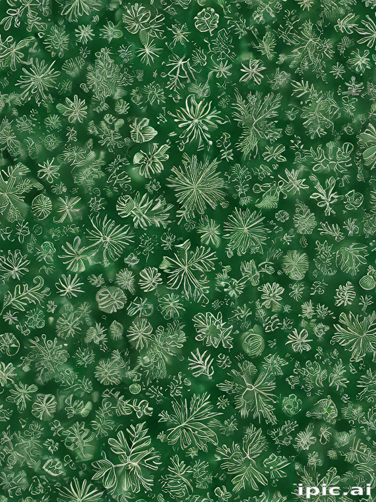 Vibrant Green Background Filled with Intricate White Floral Patterns ...