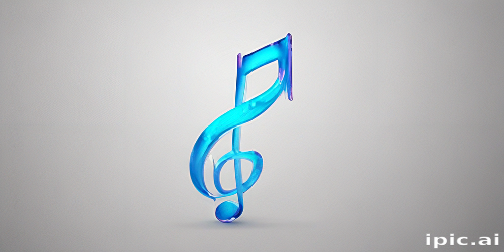 A Vibrant and Artistic Representation of a Musical Note in Blue Tones