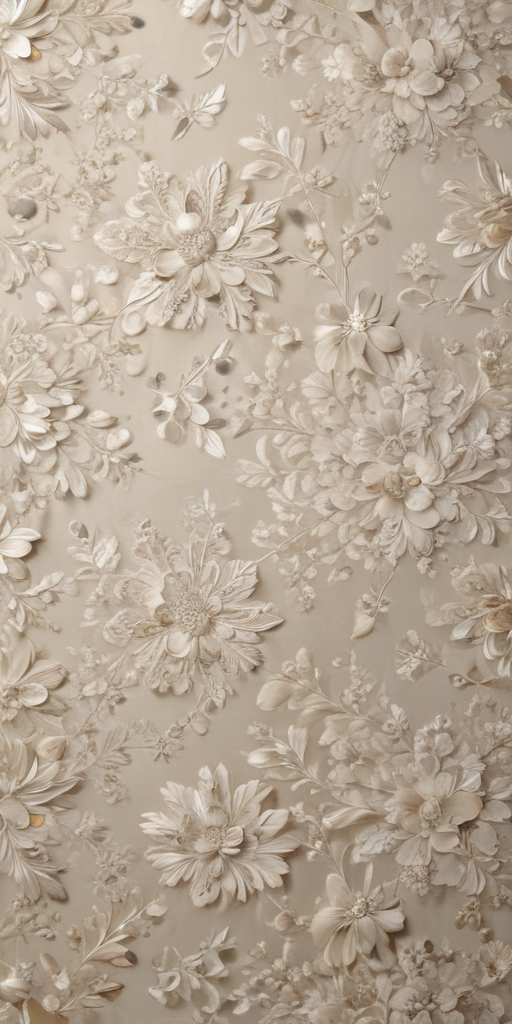Elegant Floral Design Featuring Intricate Patterns in Soft Neutral Tones