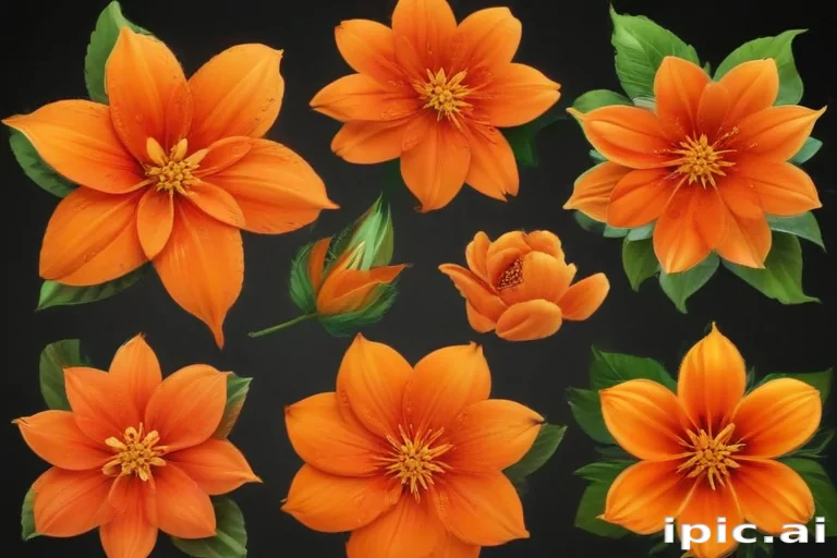 orange flower clipart