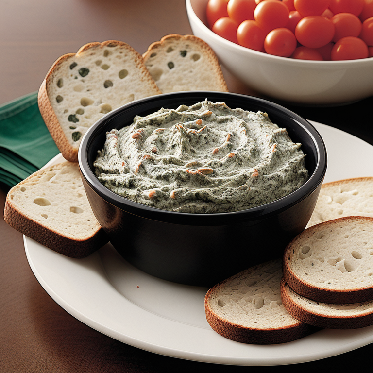 spinach dip with pumpernickel bread