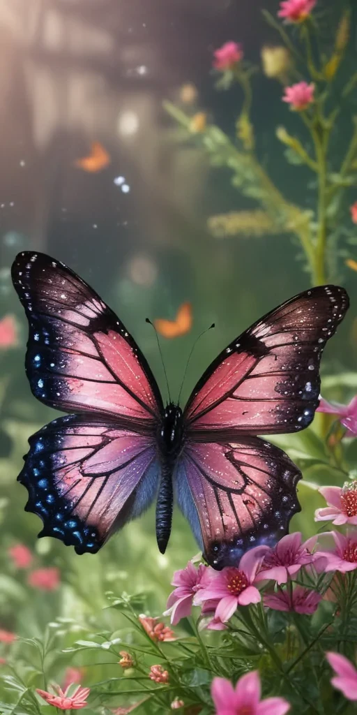 glitter butterfly wallpaper