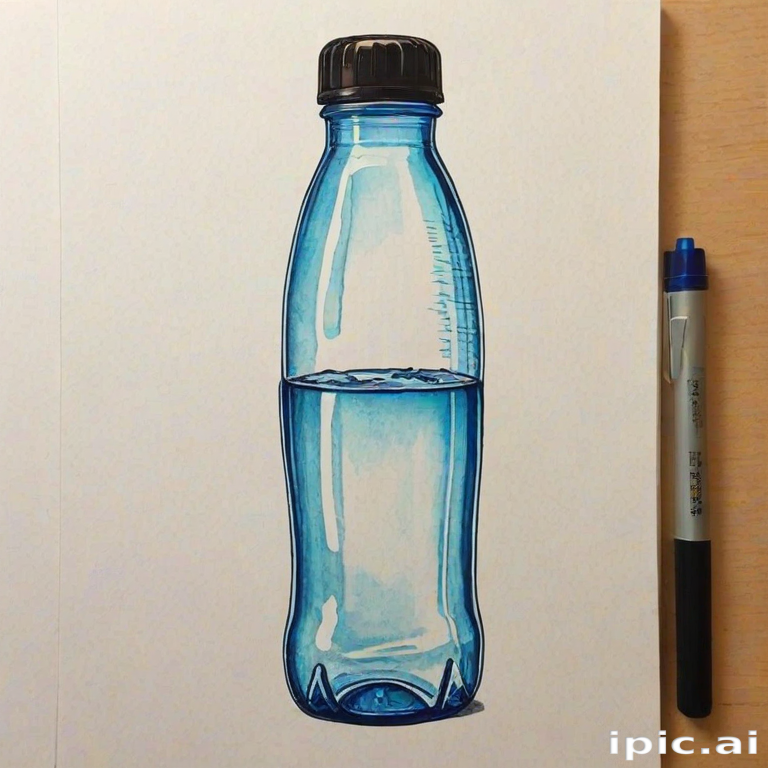 water bottle drawing