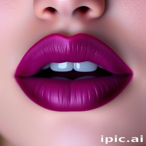 Ombre berry lips fading to lilac, titled "Twilight Gradient," offering a dual-toned effect and a velvety matte texture for artistic expression