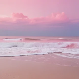 pastel pink beach wallpaper