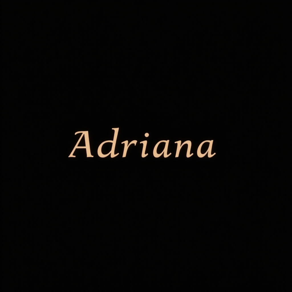 logo design, of name "Adriana", black background
