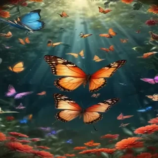 background with butterflies