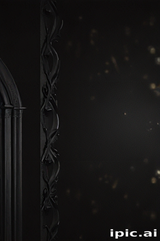 Intricate Black Archway Surrounded by a Mysterious Dark Background Glow