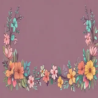 flowery border clipart