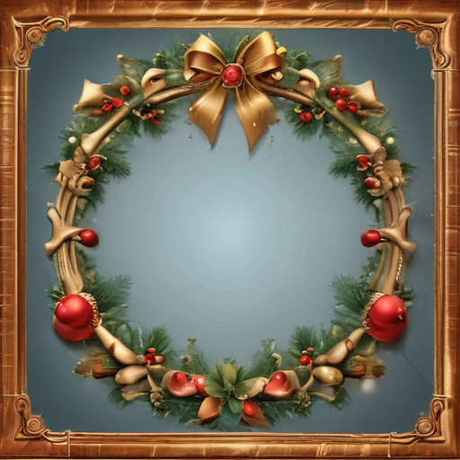 Beautifully Decorated Christmas Wreath with Gold Bow and Festive Ornaments